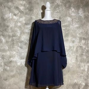 NWOT Escape Women Navy Sheath Evening Dress Size 6 (live3)